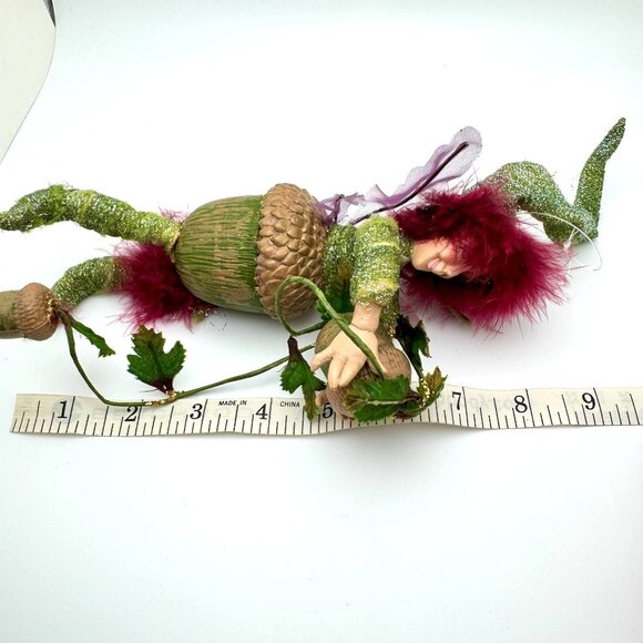 Vintage Christmas Traditions By Aldik Elf Posable Acorn Belt Fairy - Picture 3 of 9